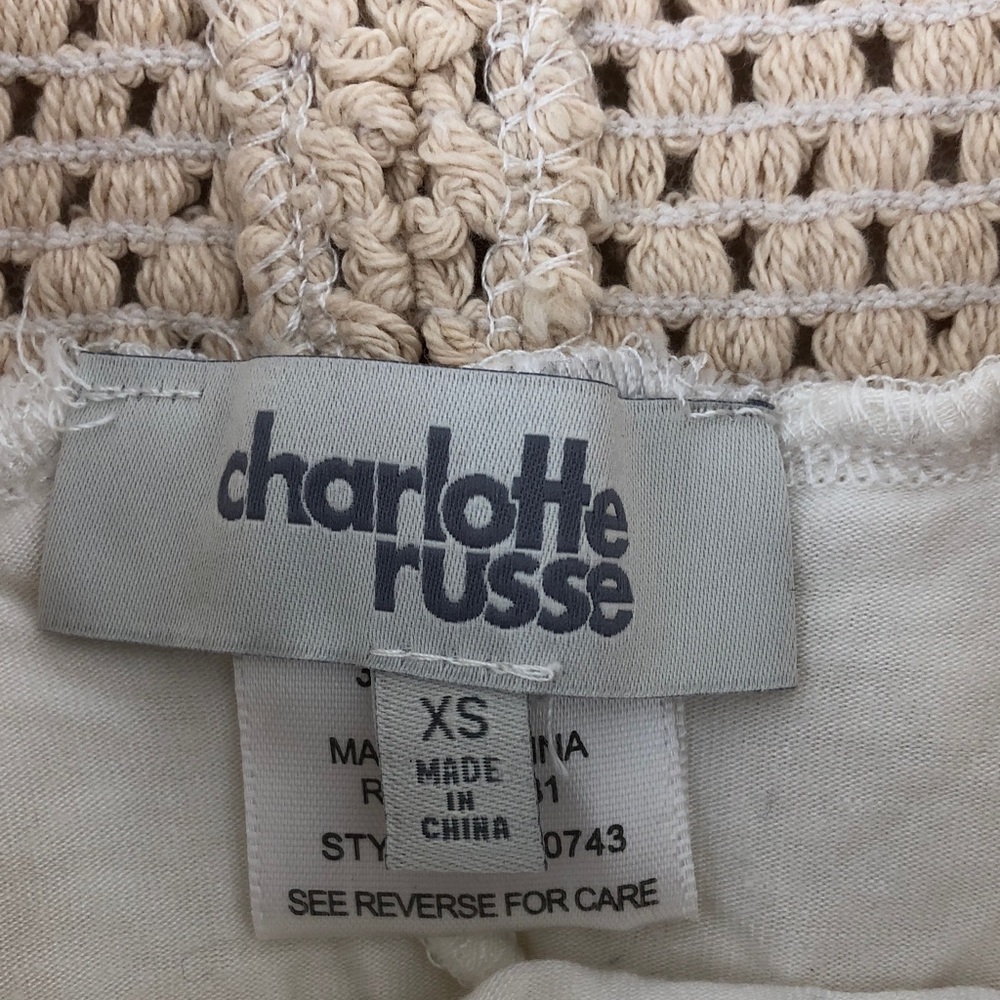 Charlotte Russe Cream Lace Maxi Skirt with Crochet Waistband - Picture 2 of 10